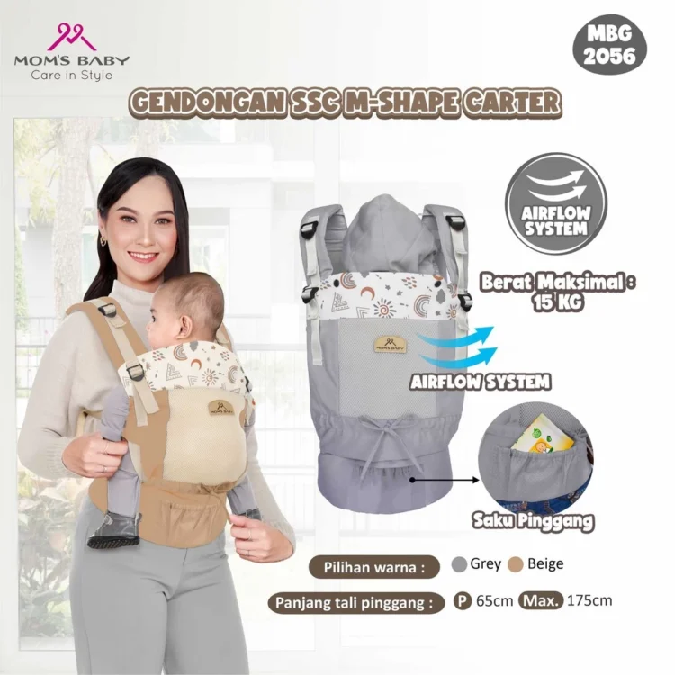 Mom's Baby Gendongan Bayi SSC M-Shape Carter - Gambar 2